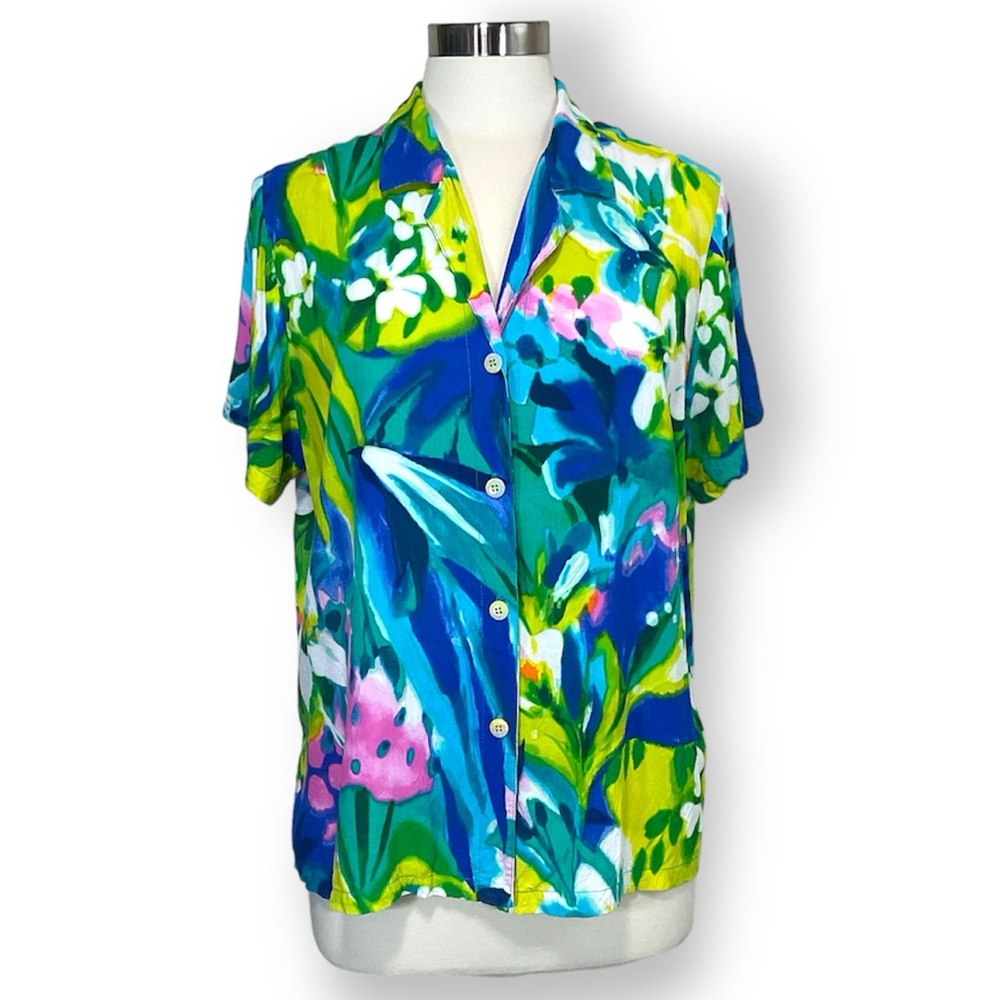 Jam’s World Gold Label Hawaiian Print Japanese Rayon Button Up Shirt
